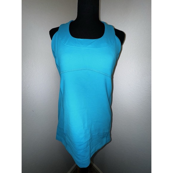 Lululemon T-back  Teal Tank Top with Built in Bra Size 12 - Picture 1 of 3